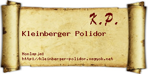 Kleinberger Polidor névjegykártya